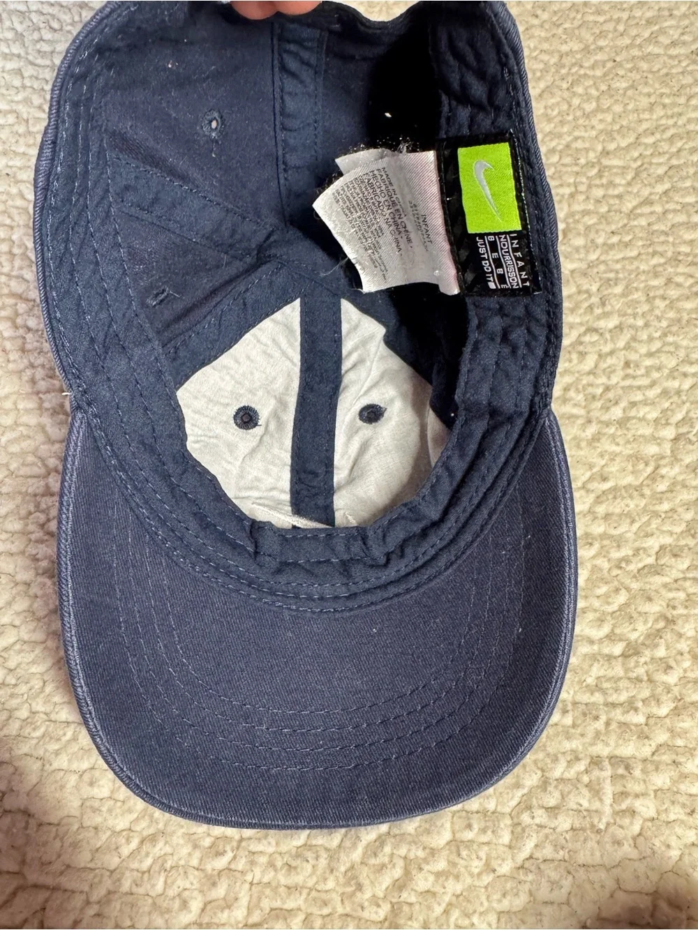 Nike Kids Navy and White Swoosh Baseball Hat